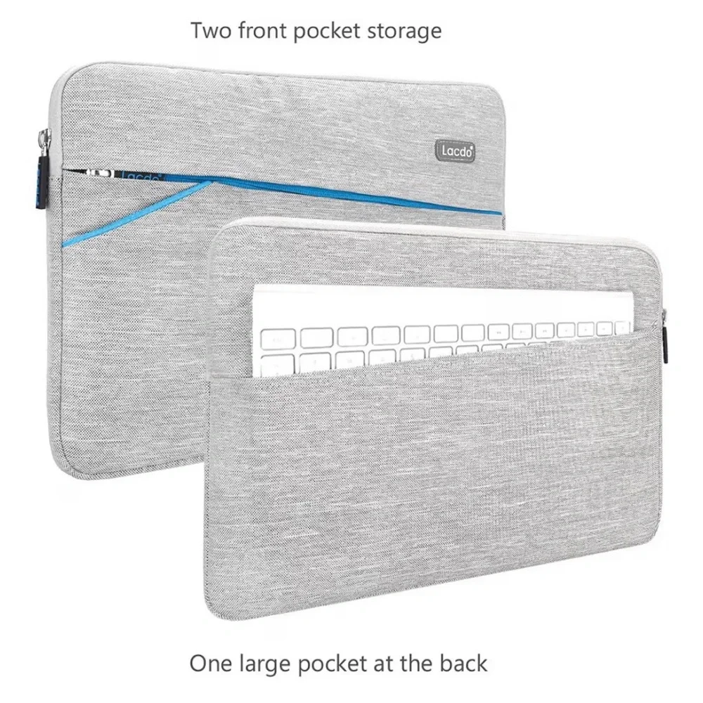 Lacdo 13-13.3 inch Waterproof Gray and Blue Laptop Sleeve